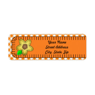 Sticker d'adresse de retour de Fleur Jaune GinBack