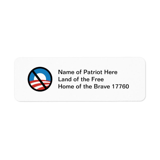 Sticker d'adresse de retour du logo Nobama (Devant)