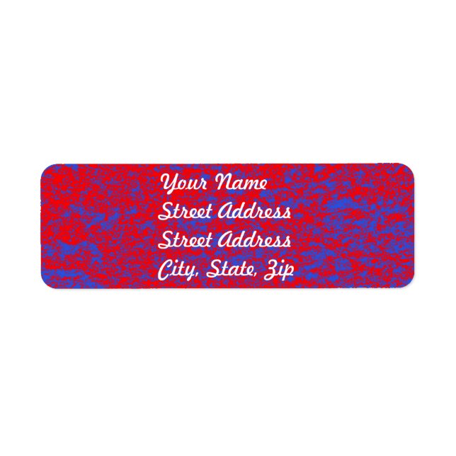 Sticker d'adresse de retour en marbre rouge et ble (Devant)