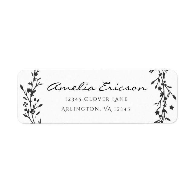 Sticker d'adresse de retour Mariage de couronne fl (Devant)