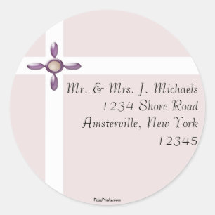 Sticker d'adresse de retour Pearl Cross