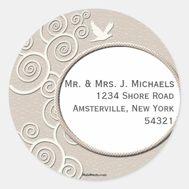 Sticker d'adresse de retour White Dove (Devant)