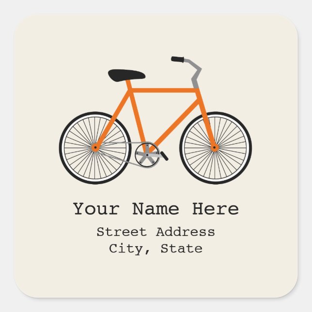 Sticker d'adresse de vélo orange (Devant)