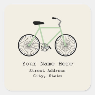 Sticker d'adresse de vélo vert clair