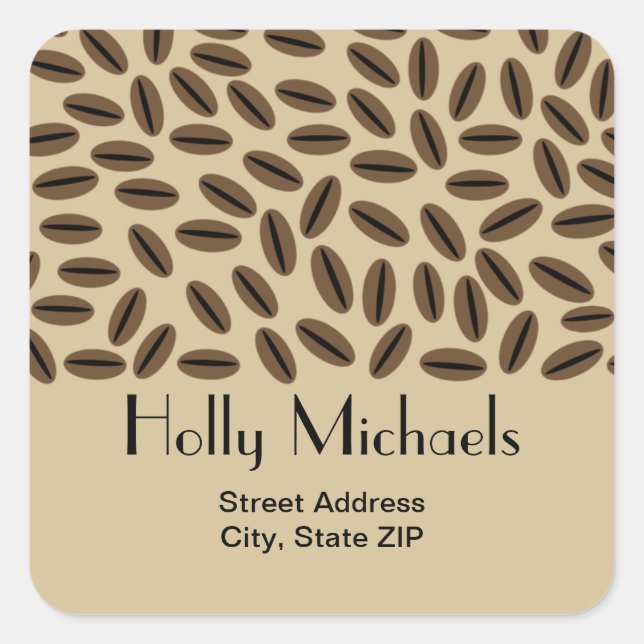 Sticker d'adresse des fèves de café (Devant)