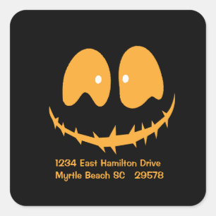 Sticker d'adresse du Citrouille orange noir