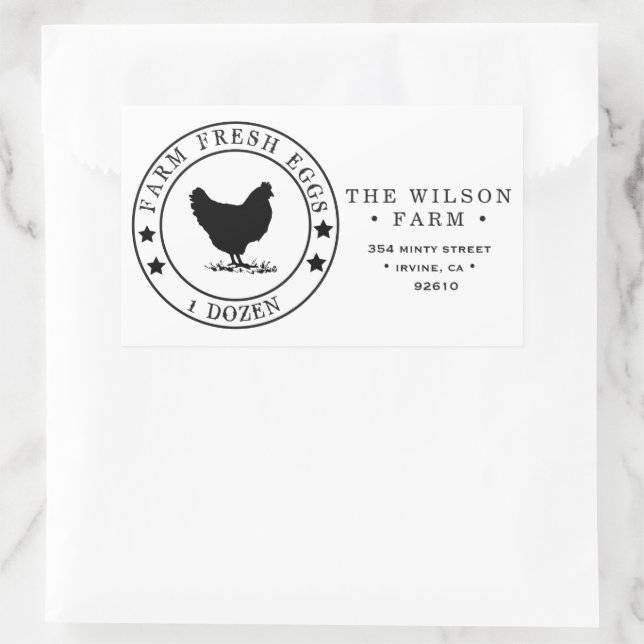 Sticker d'adresse en carton d'oeuf de ferme Best S (Sac)