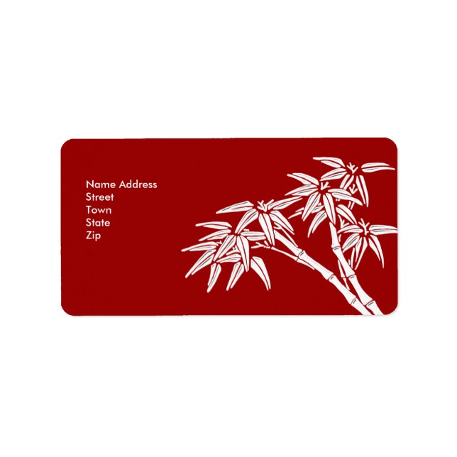 Sticker d'adresse étiquette Vintage Retro bambou (Devant)