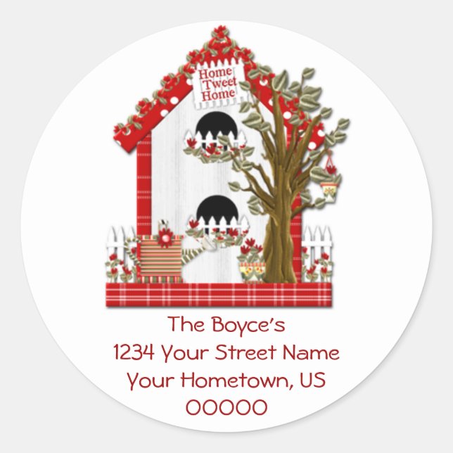 Sticker d'adresse Home Tweet Home (Devant)
