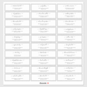 Sticker d'adresse invité du Mariage de script mini