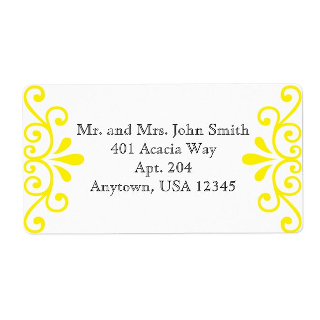 Sticker d'adresse jaune (Devant)