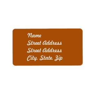 Sticker d'adresse orange brûlé