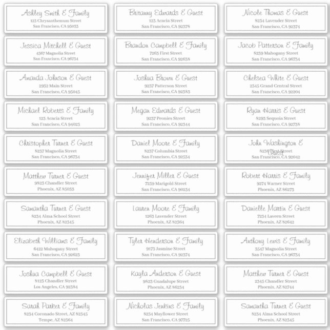 Sticker d'adresse pour le Mariage clair moderne (Devant)