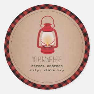 Sticker d'adresse rouge-lanterne