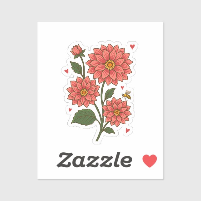 Sticker Dahlia Flower (Feuille)