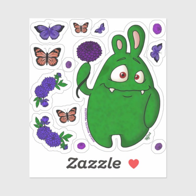 Sticker Dahlia le monstre, jeu d'autocollants (Feuille)