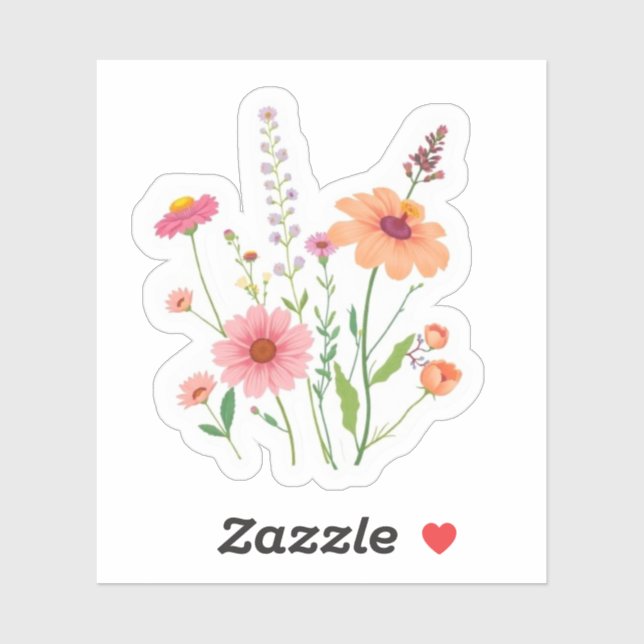 Sticker Dainty Wildflowers Botanical Floral  (Feuille)