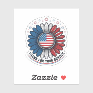 Sticker Daisy patriotique Merci pour votre chemise de serv