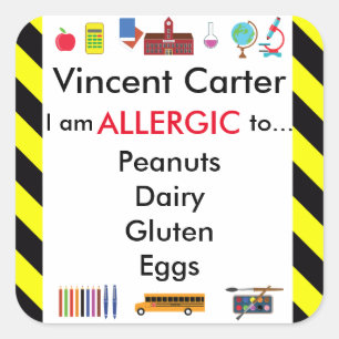 Sticker d'alerte allergique pour le bureau de l'en