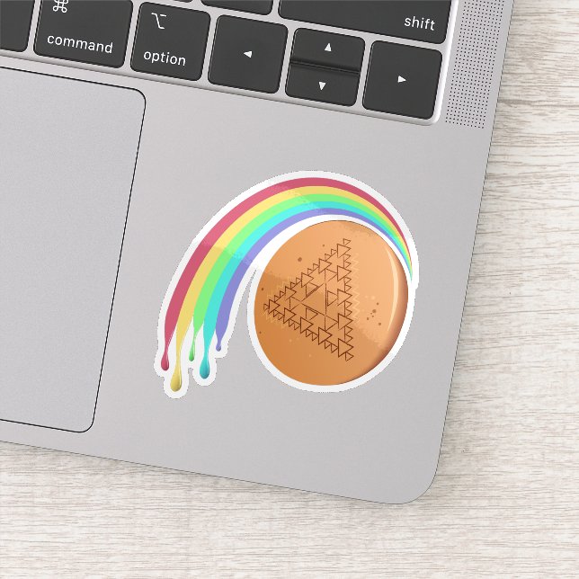 Sticker Dalgona Multiple Triangle Melting Rainbow (Detail)