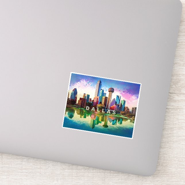 Sticker Dallas Skyline Art Abstrait (Détail)