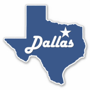 Sticker Dallas, Texas Lone Star State City Carte