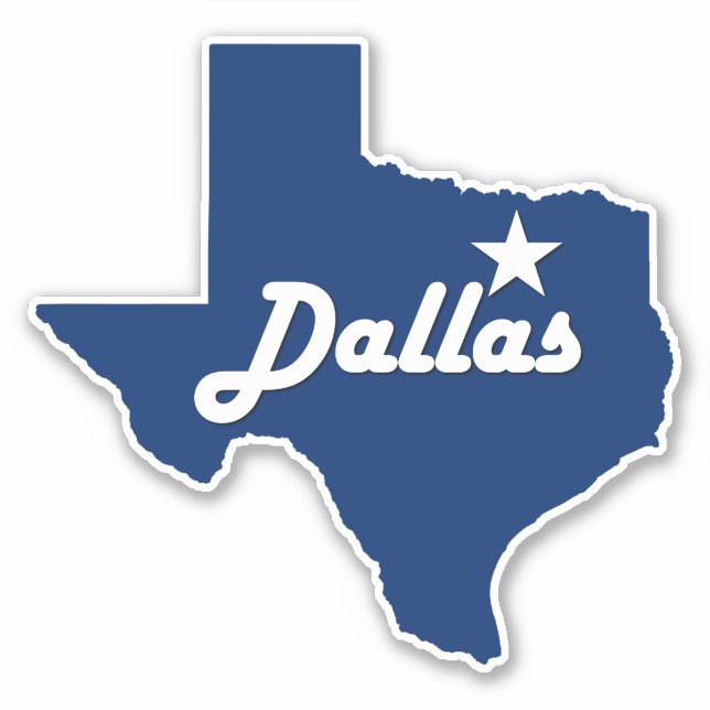 Sticker Dallas, Texas Lone Star State City Carte (Devant)