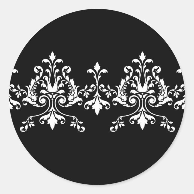 Sticker Damask noir et blanc (Devant)