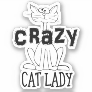 Sticker Dame du Crazy Cat