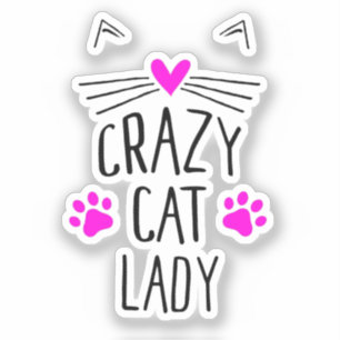 Sticker Dame du Crazy Cat