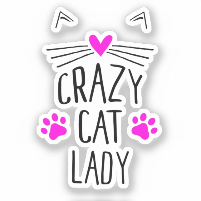 Sticker Dame du Crazy Cat (Recto)