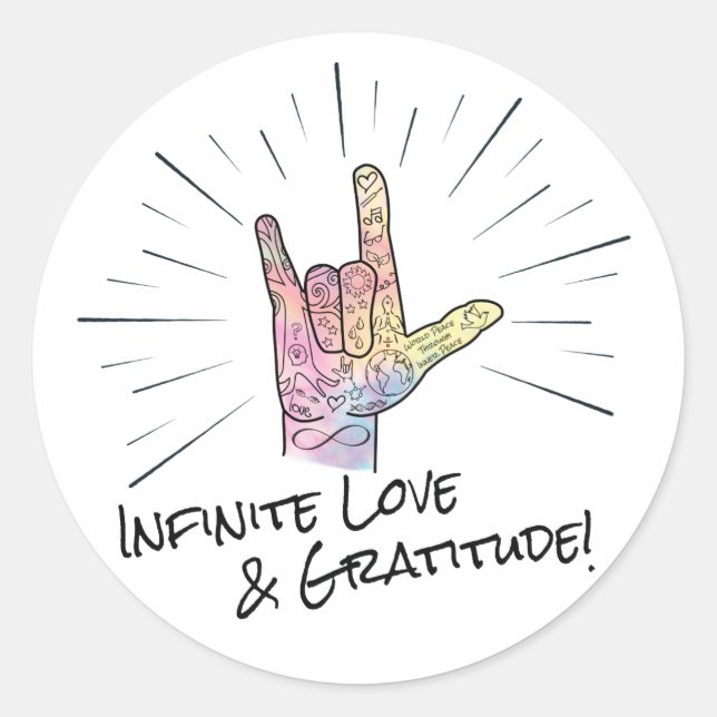 Sticker d'amour et de gratitude infini (Devant)