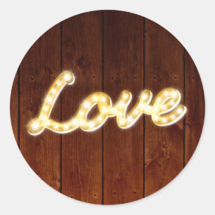 Sticker d'amour Marquee Lights - planche à grange