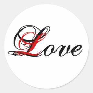 Sticker d'amour noir rouge et blanc