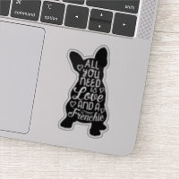 Sticker d'amour pour Bulldog français mignon