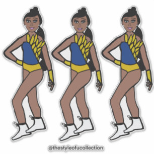 Sticker Dancer Blue Gold #1