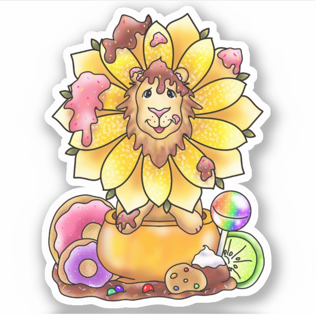 Sticker Dande’lion Sugary Sweet Lion Flower | (Devant)