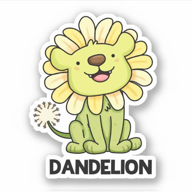 Sticker Dandelion Funny Lion Pun (Devant)
