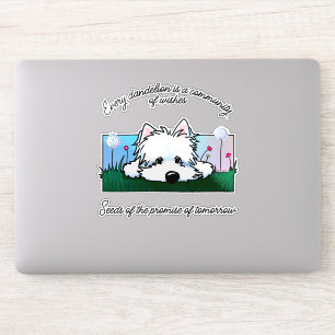 Sticker Dandelion Westie Dog Custom-Cut Vinyl