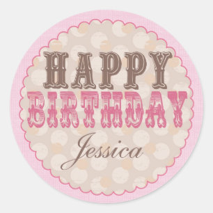 Sticker d'anniversaire à l'ours en peluche - rose