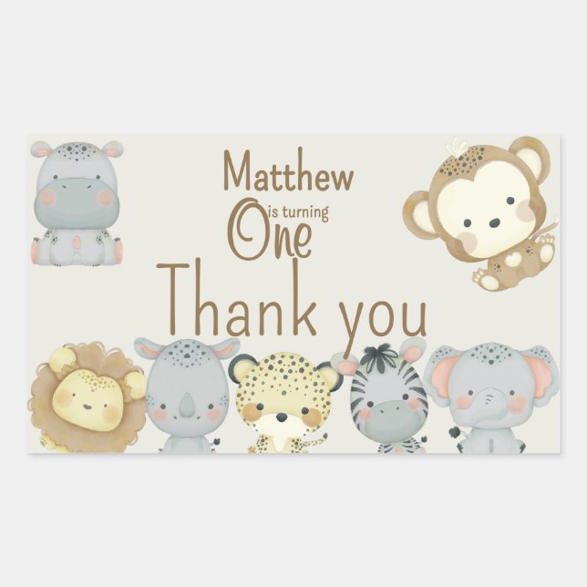 Sticker d'anniversaire Boho Safari (Devant)