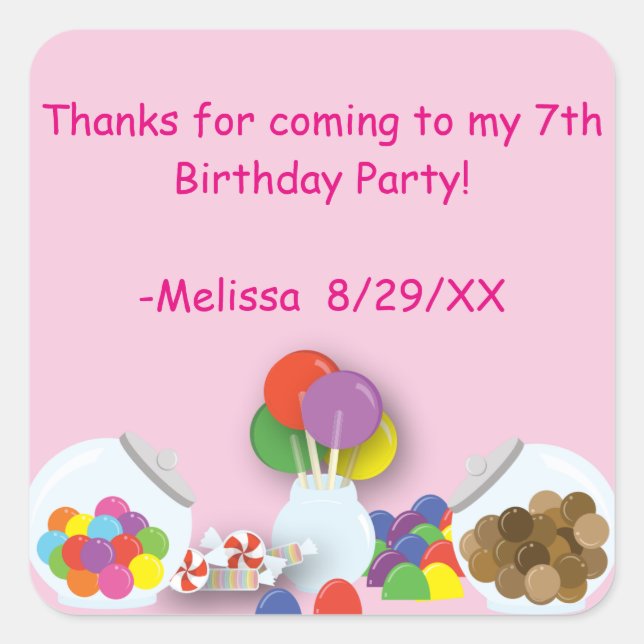 Sticker d'anniversaire Candyland Sweets (Devant)