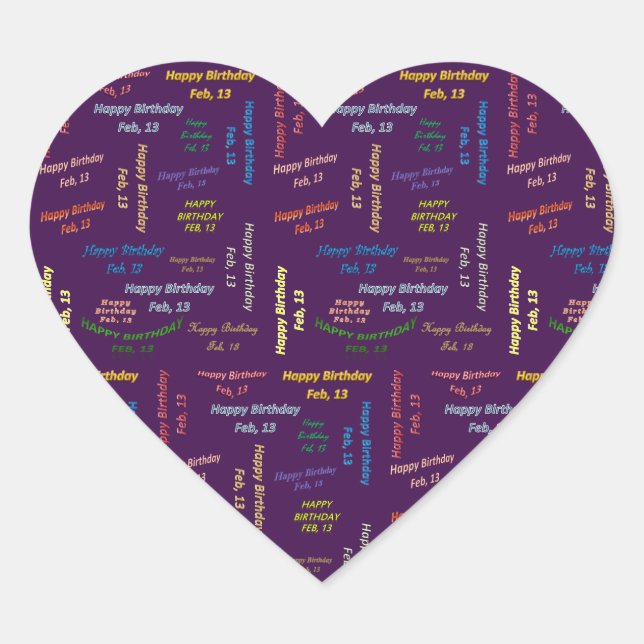 Sticker d'anniversaire du 13 février (Devant)