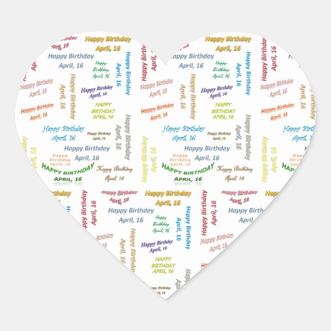 Sticker d'anniversaire du 16 avril (Devant)