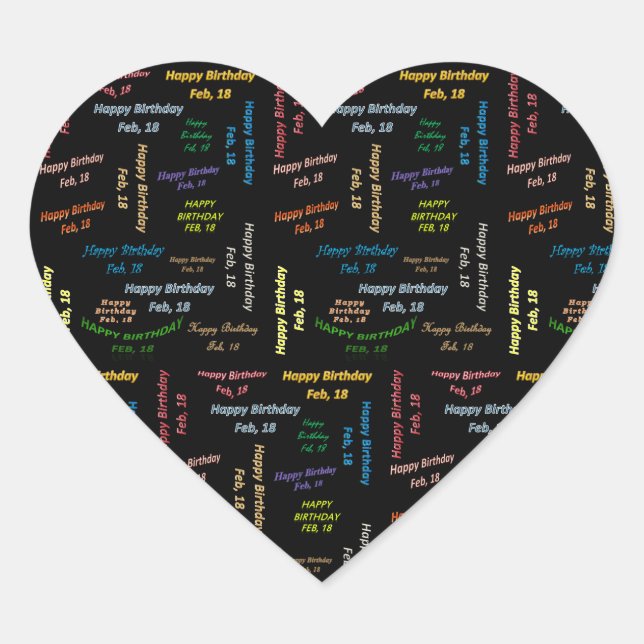 Sticker d'anniversaire du 18 février (Devant)