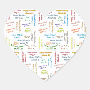 Sticker d'anniversaire du 21 mars