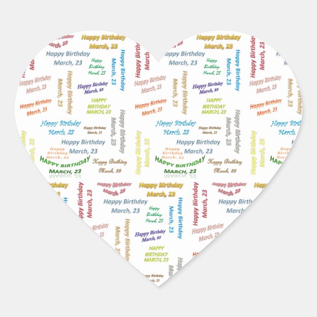 Sticker d'anniversaire du 23 mars (Devant)