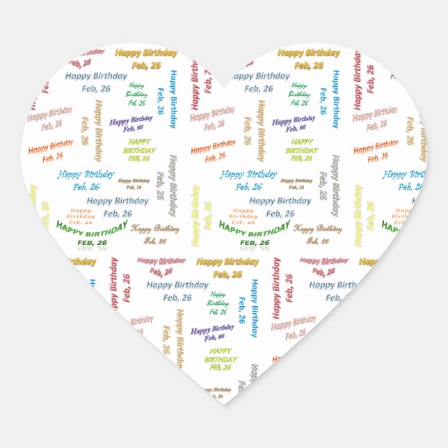 Sticker d'anniversaire du 26 février (Devant)