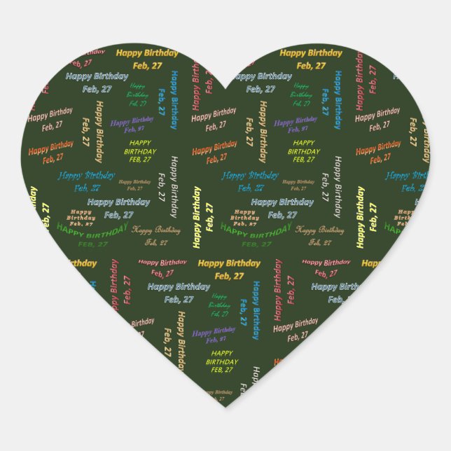 Sticker d'anniversaire du 27 février (Devant)