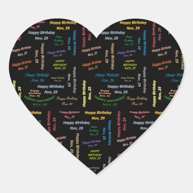 Sticker d'anniversaire du 29 novembre (Devant)